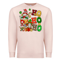 Pale Pink ho ho ho christmas latte with gnomies Premium Sweatshirt - AdoDesignShop