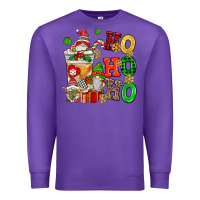 Purple ho ho ho christmas latte with gnomies Premium Sweatshirt - AdoDesignShop