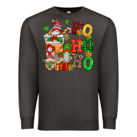 Smoke ho ho ho christmas latte with gnomies Premium Sweatshirt - AdoDesignShop