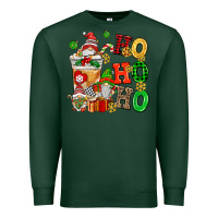 Sports Green ho ho ho christmas latte with gnomies Premium Sweatshirt - AdoDesignShop