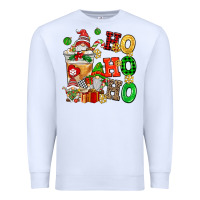 White ho ho ho christmas latte with gnomies Premium Sweatshirt - AdoDesignShop