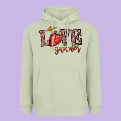 Love Summer Heavyweight Hoodie Designed By Cowhidedigitalart