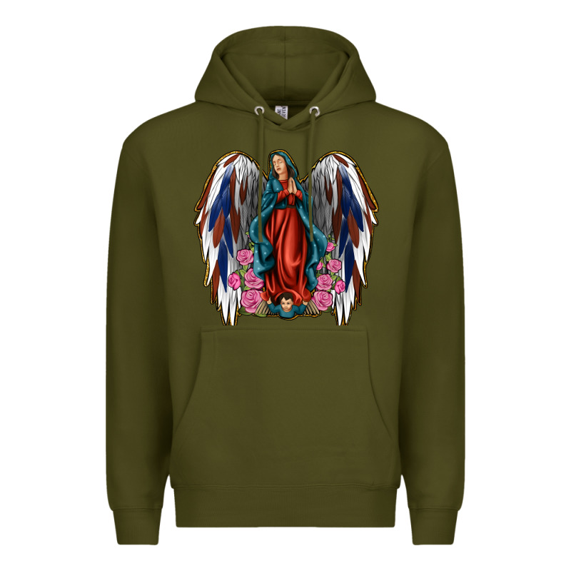 Angel Wing Lady Of Guadalupe 4th Of July Premium Hoodie by Jasminsmagicworld | Teevron
