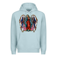 Blue Mist Angel Wing Lady of Guadalupe 4th of July Premium Hoodie - Jasminsmagicworld