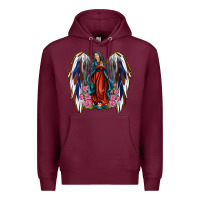 Burgundy Angel Wing Lady of Guadalupe 4th of July Premium Hoodie - Jasminsmagicworld