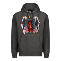 Charcoal Heather Angel Wing Lady of Guadalupe 4th of July Premium Hoodie - Jasminsmagicworld