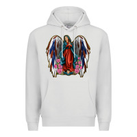 Dove Grey Angel Wing Lady of Guadalupe 4th of July Premium Hoodie - Jasminsmagicworld
