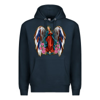Navy Angel Wing Lady of Guadalupe 4th of July Premium Hoodie - Jasminsmagicworld
