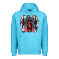 Ocean Blue Angel Wing Lady of Guadalupe 4th of July Premium Hoodie - Jasminsmagicworld