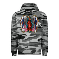 Slate Camo Angel Wing Lady of Guadalupe 4th of July Premium Hoodie - Jasminsmagicworld