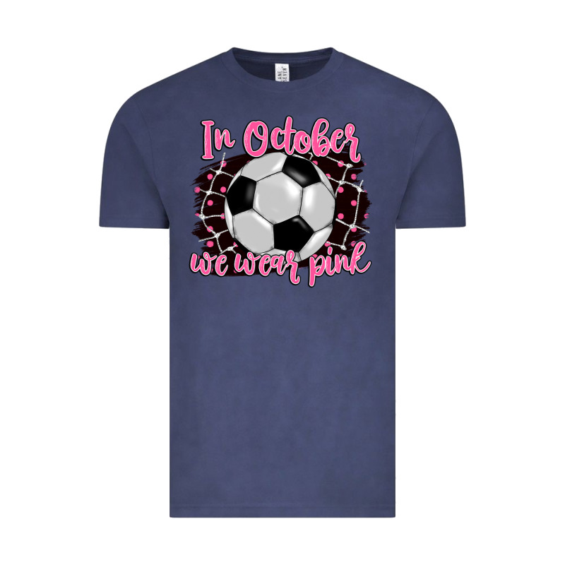 In October We Wear Pink Soccer Vintage Tee by BarkalooDesign | Teevron