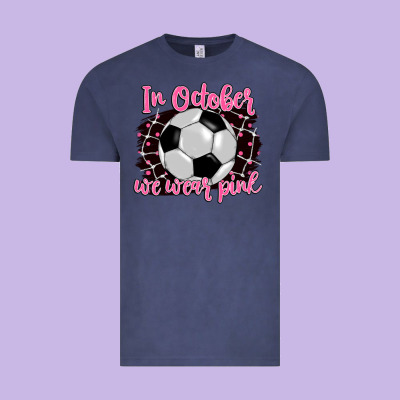 In October We Wear Pink Soccer Vintage Tee Designed By Barkaloodesign