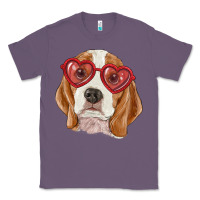 Lavender beagle with love glasses Classic Tee - RanaPortraitStore