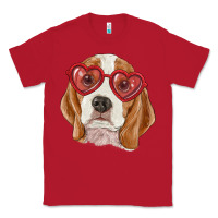 Red beagle with love glasses Classic Tee - RanaPortraitStore