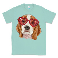 Seafoam beagle with love glasses Classic Tee - RanaPortraitStore