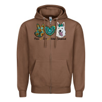 Chestnut peace love white sepherd Zipper Hoodie - RanaPortraitStore
