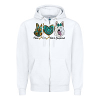 White peace love white sepherd Zipper Hoodie - RanaPortraitStore
