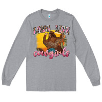 Heather Grey western long live cowgirls Long Sleeve Tee - texasbilliewilder