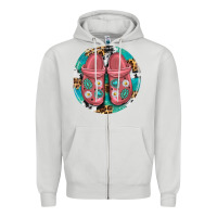 Dove Grey western crocin Zipper Hoodie - texasbilliewilder