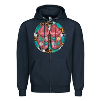 Navy western crocin Zipper Hoodie - texasbilliewilder