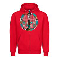 Red western crocin Zipper Hoodie - texasbilliewilder