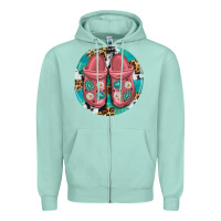 Seafoam western crocin Zipper Hoodie - texasbilliewilder