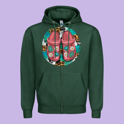Western Crocin Zipper Hoodie Designed By Texasbilliewilder
