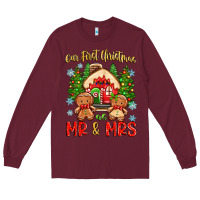 Burgundy our first christmas as mr and mrs Long Sleeve Tee - Zillion Design Studio