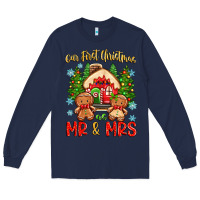 Navy our first christmas as mr and mrs Long Sleeve Tee - Zillion Design Studio