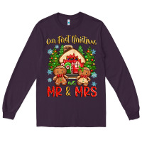 Plum our first christmas as mr and mrs Long Sleeve Tee - Zillion Design Studio