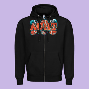 Aunt American Football Zipper Hoodie Designed By Zillion Design Studio