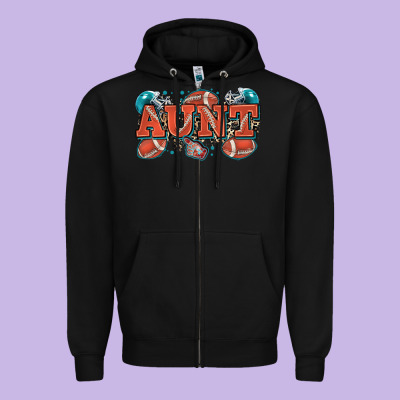 Aunt American Football Zipper Hoodie Designed By Zillion Design Studio