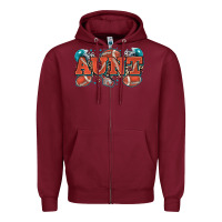 Burgundy aunt American football Zipper Hoodie - Zillion Design Studio