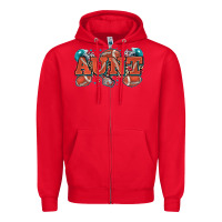 Red aunt American football Zipper Hoodie - Zillion Design Studio