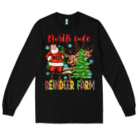 Black north pole reindeer farm Long Sleeve Tee - Zillion Design Studio