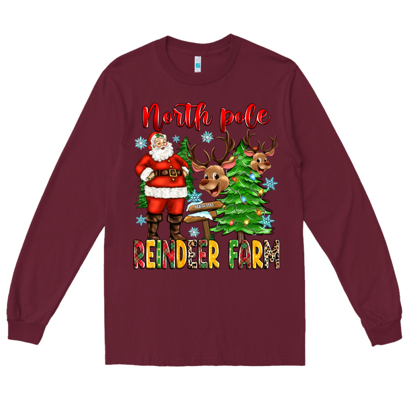 North Pole Reindeer Farm Long Sleeve Tee by Zillion Design Studio | Teevron