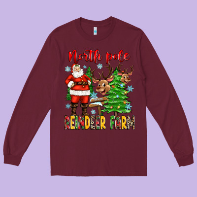 Long Sleeve Tee north pole reindeer farm