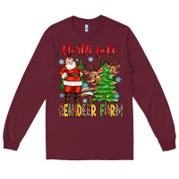 Burgundy north pole reindeer farm Long Sleeve Tee - Zillion Design Studio