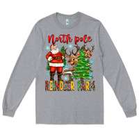 Heather Grey north pole reindeer farm Long Sleeve Tee - Zillion Design Studio