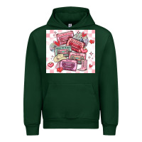 Forest Green valentine's day cassette tapes Urban Hoodie - MaliasSmallBusiness