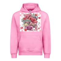 Fuchsia Pink valentine's day cassette tapes Urban Hoodie - MaliasSmallBusiness