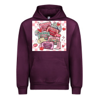 Mauve Wine valentine's day cassette tapes Urban Hoodie - MaliasSmallBusiness