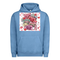 Pigment Pebble Blue valentine's day cassette tapes Urban Hoodie - MaliasSmallBusiness