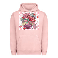 Pigment Salmon valentine's day cassette tapes Urban Hoodie - MaliasSmallBusiness