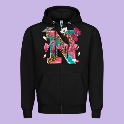 Western Nurse Zipper Hoodie Designed By Texasbilliewilder