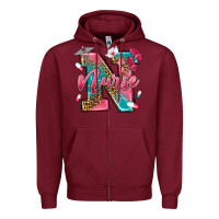 Burgundy western nurse Zipper Hoodie - texasbilliewilder
