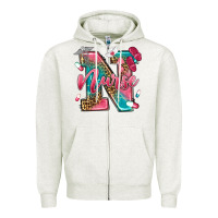 Oatmeal Heather western nurse Zipper Hoodie - texasbilliewilder