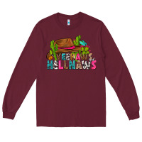 Burgundy yeehaws and hellnaws Long Sleeve Tee - texasbilliewilder