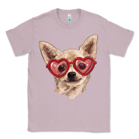 Lilac chihuahua dog with love glasses Classic Tee - RanaPortraitStore