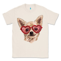 Natural chihuahua dog with love glasses Classic Tee - RanaPortraitStore